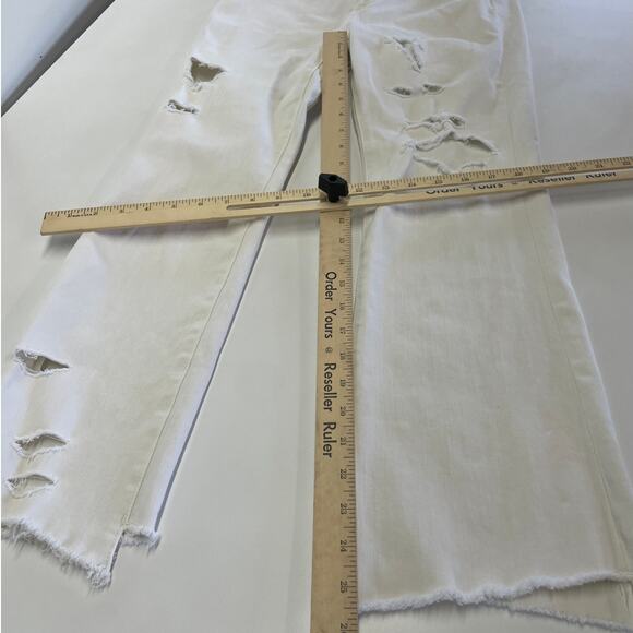 DL1961 Jeans‎ Womens 28 White Bridget Bootcut High Rise Instasculpt Crop Ripped - Picture 11 of 11